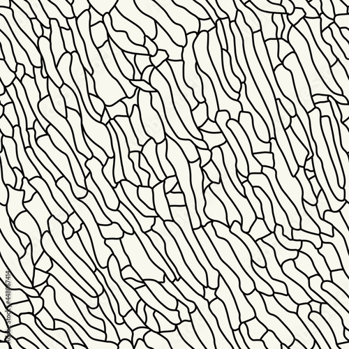 Natural shapes seamless vector pattern.
Organic and biological geometric design background. Black and white cellular texture.