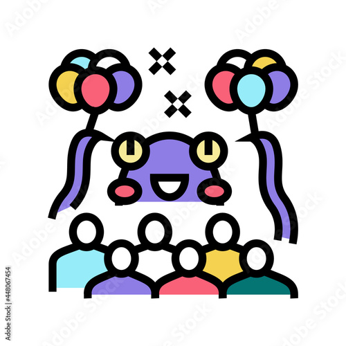 monster kids party color icon vector. monster kids party sign. isolated symbol illustration