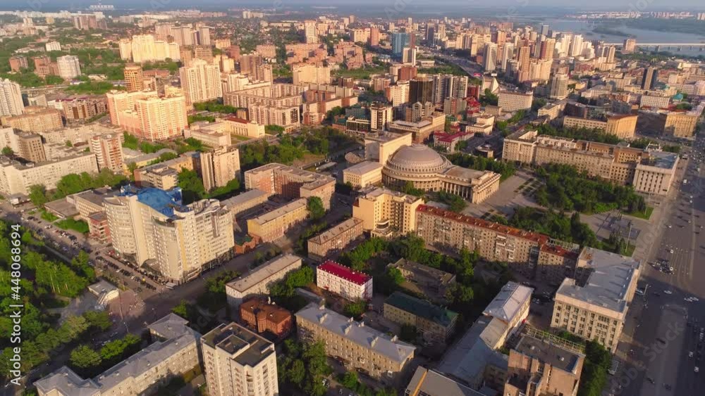 Top view of the city at sunset. City landscape. Beautiful view. European city center. Top view of the city at sunset. City landscape. Beautiful view. European city center.