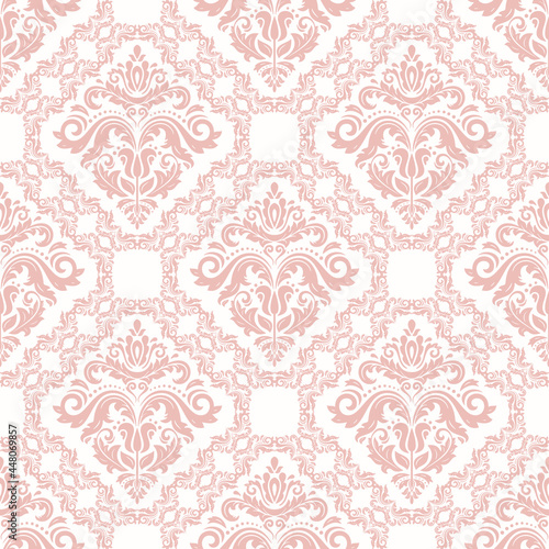 Orient vector classic pink pattern. Seamless abstract background with vintage pink elements. Orient background. Ornament for wallpapers and packaging