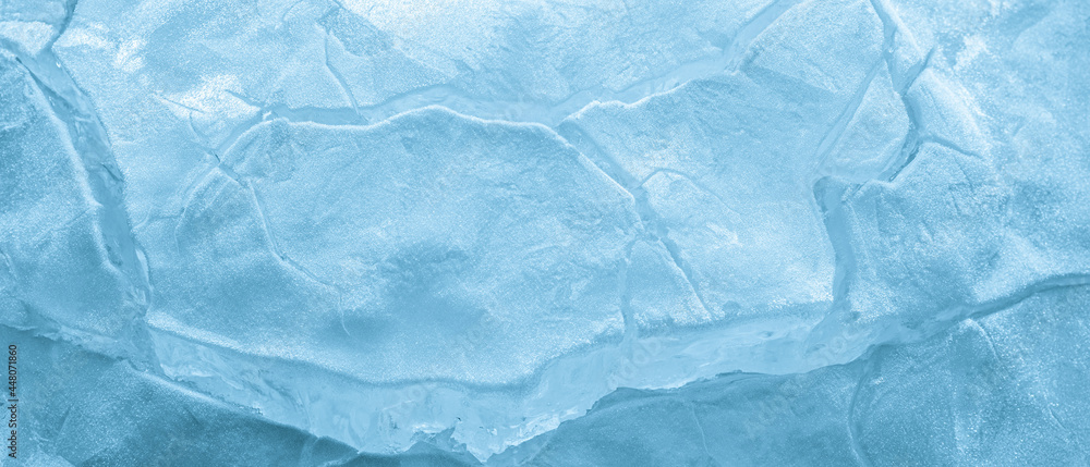Obraz premium Blue cracked ice texture background