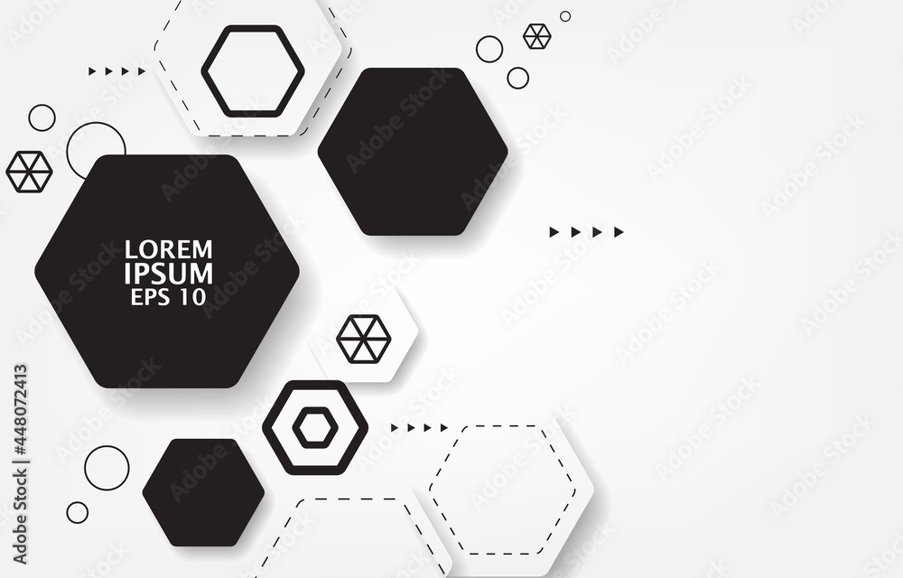 Fototapeta premium White geometric vector hexagon shape.vector geometric abstract info graphic concept