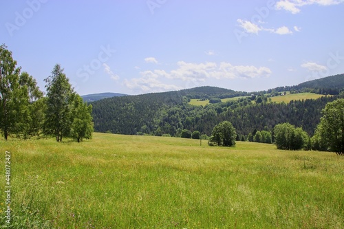 The beautiful nature in the place of the lost village Stodulky at Sumava  Czech republic