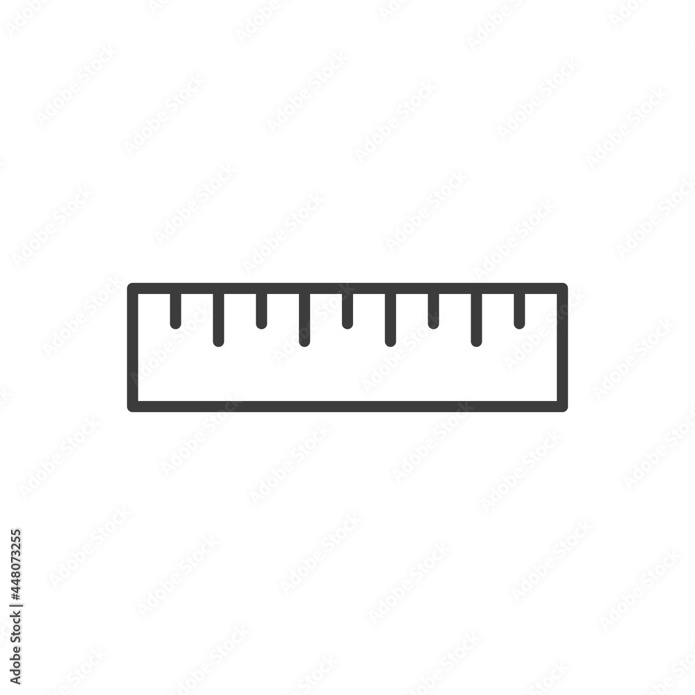 Ruler flat line icon. Measure outline instrument. Vector illustration isolated 