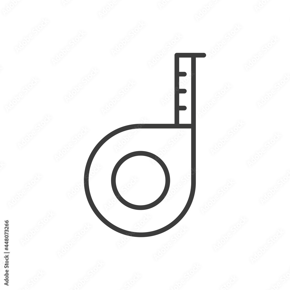 Roulette construction line icon. Measure outline instrument. Vector illustration isolated Roulette construction line icon. Measure outline instrument. Vector illustration isolated