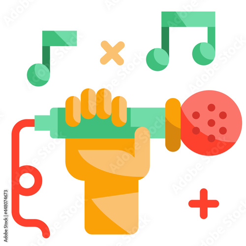 singing flat icon