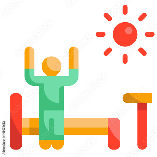 wakeup flat icon