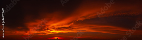 orange sky clouds at sunset © Jinnawat