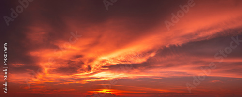 orange sky clouds at sunset
