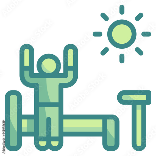 wakeup blue line icon