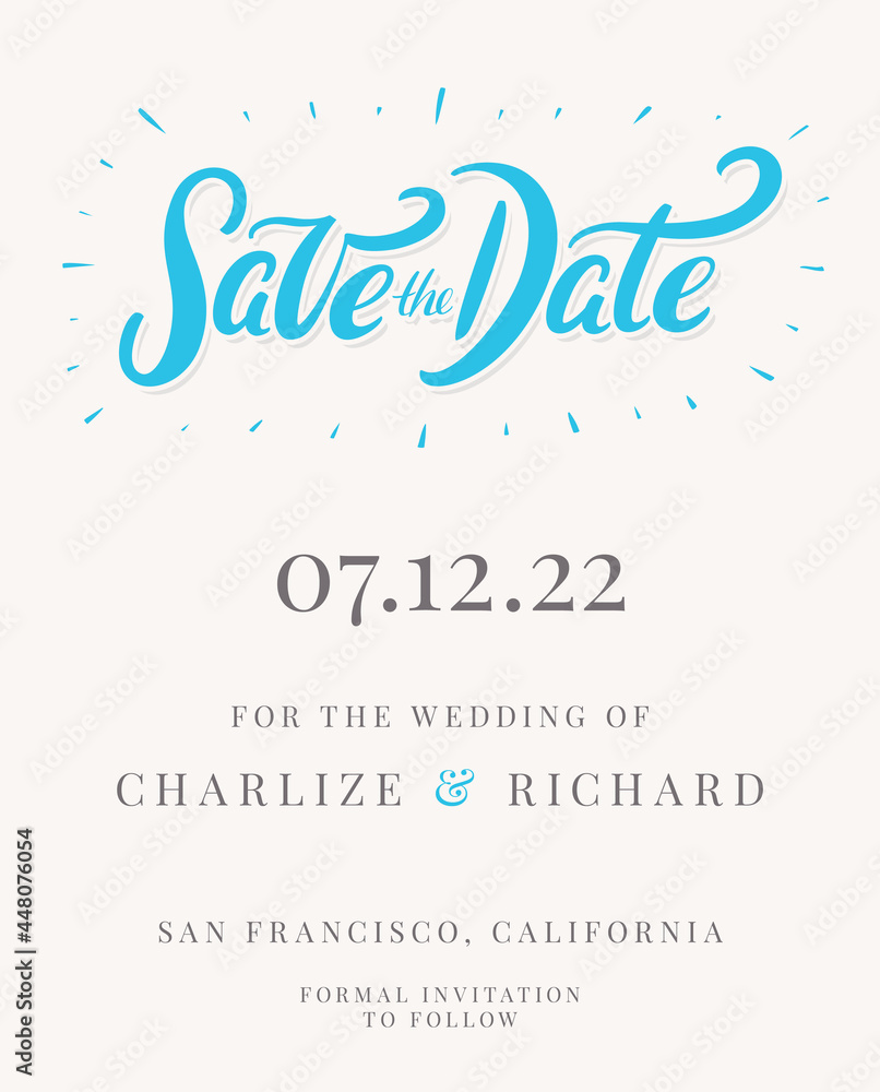 Obraz premium Save the date. Vector invitation template.