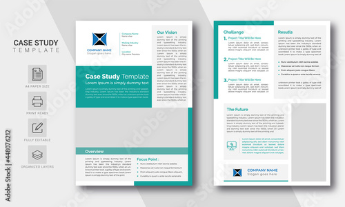 Business case study template | Case Study Booklet | Double Side Flyer Layout | Easy to Customize and Scale