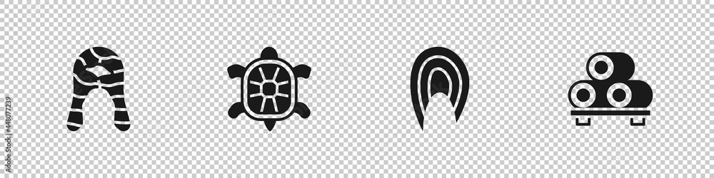 Set Fish steak, Turtle, and Sushi on cutting board icon. Vector Set Fish steak, Turtle, and Sushi on cutting board icon. Vector