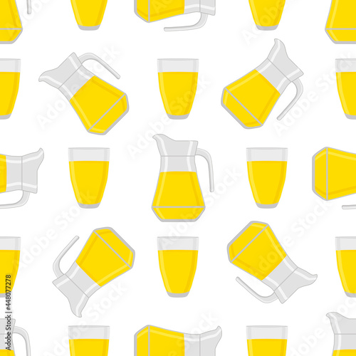Illustration on theme colored lemonade in glass jug