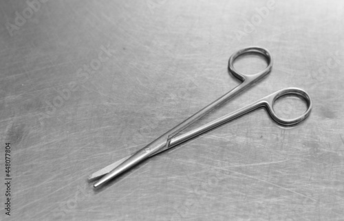 scissors surgical instrument on sterile table © naiauss