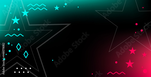 Modern TikTok background abstract vector illustration. Pink green gradient horizontal background. TikTok party, sale, holiday