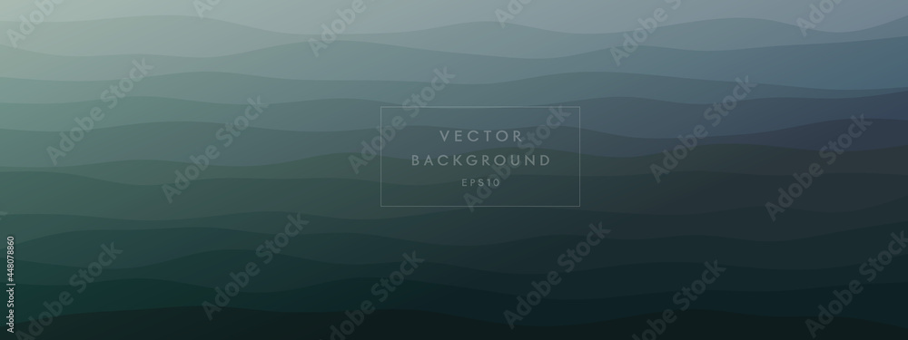 abstract wavy lines geometric trendy gradient background natural dark green combined color. Modern template for poster business card landing page website. vector illustration eps 10