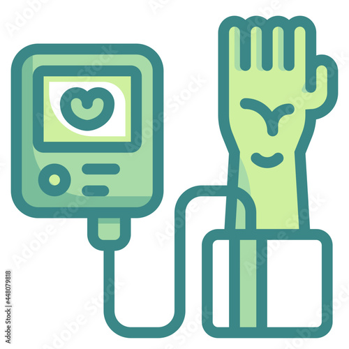 tonometer blue line icon