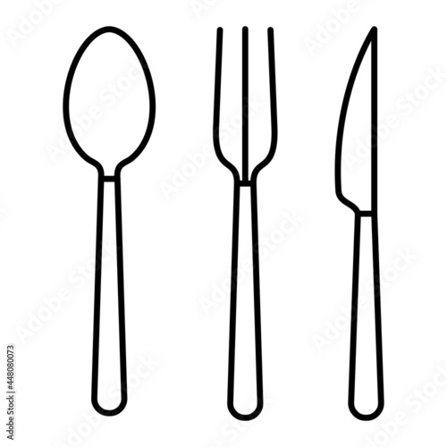  Vector Cutlery Outline Icon Design