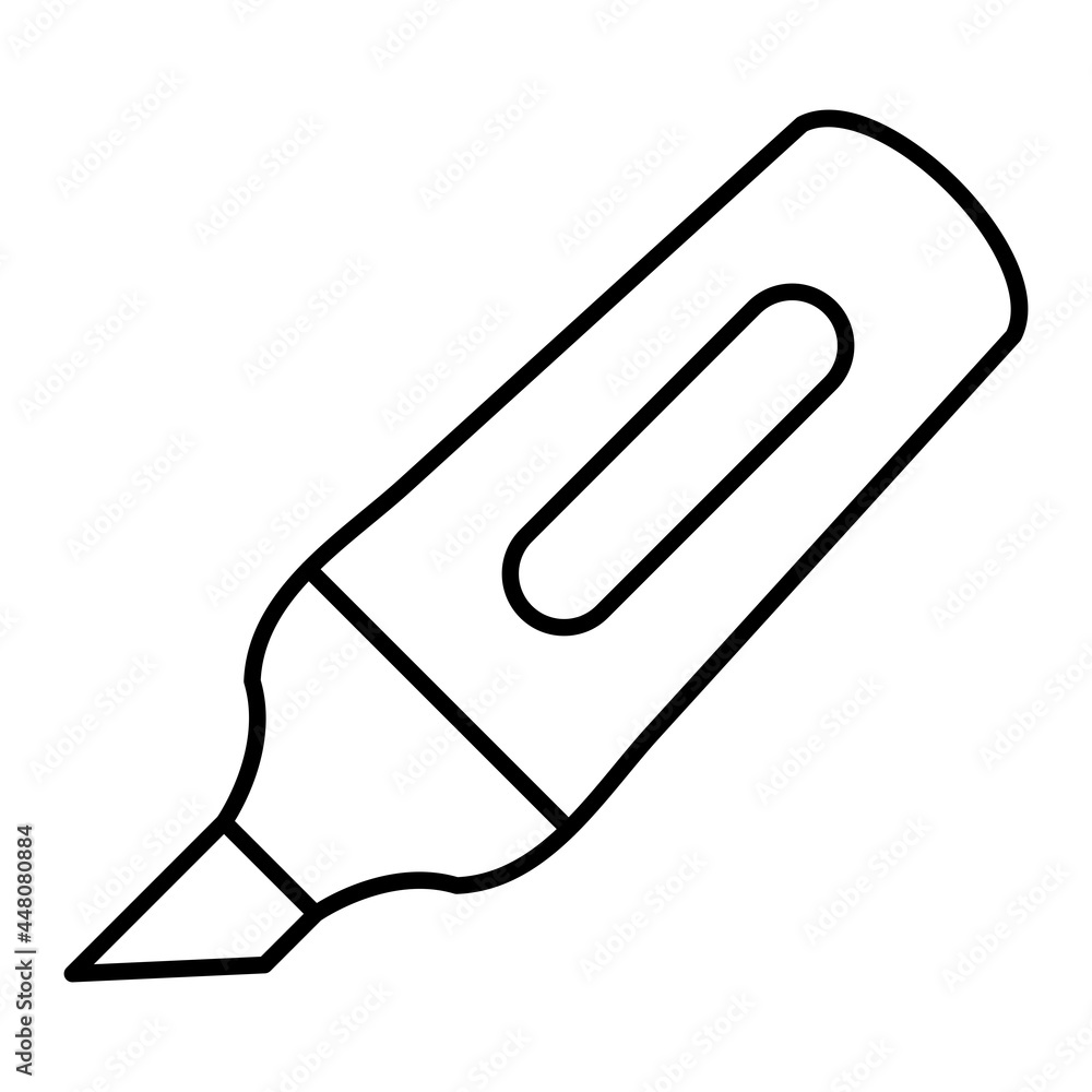 Vector Highlighter Outline Icon Design Vector Highlighter Outline Icon Design