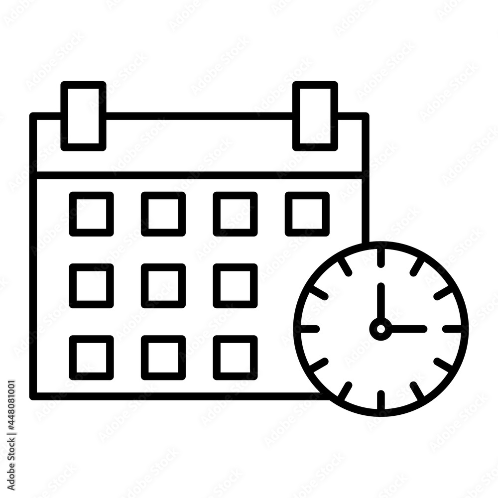 Vector Deadline Outline Icon Design Vector Deadline Outline Icon Design