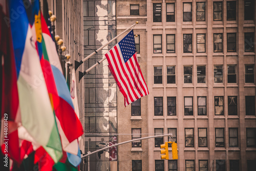 Colorful flags of various countries of the world