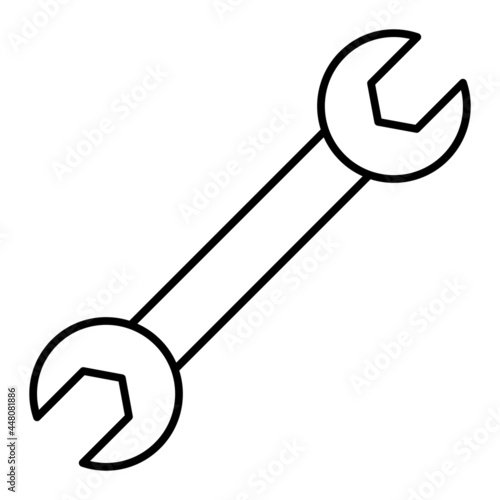 Vector Wrench Outline Icon Design