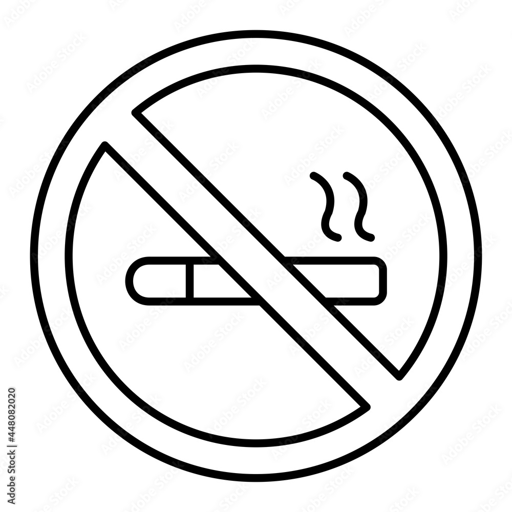 Vector No smoking Outline Icon Design Vector No smoking Outline Icon Design