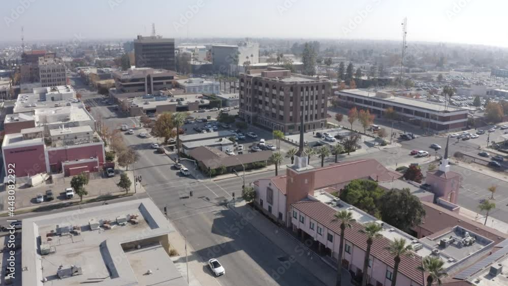 Afternoon aerial skyline view of downtown Bakersfield, California, USA. Afternoon aerial skyline view of downtown Bakersfield, California, USA.