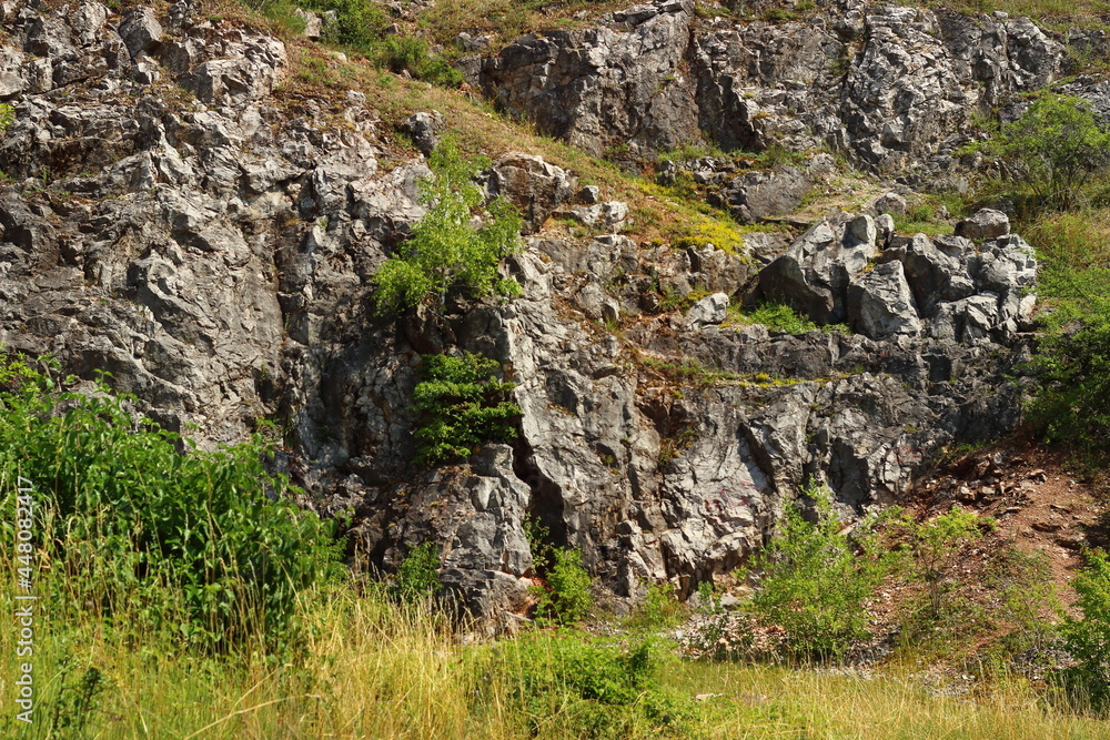 Landscape with rocks on a sunny summer day.