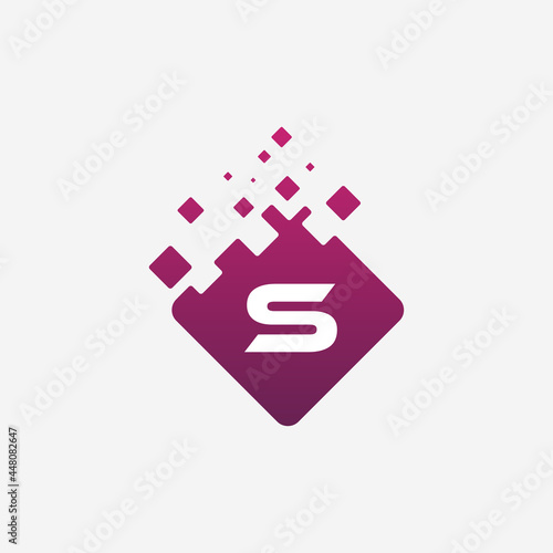 Letter S Logo. S Vector Letter Design with square.