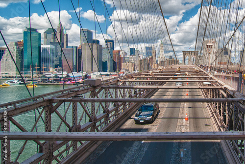Detail of Brooklyn Bridge in New York City