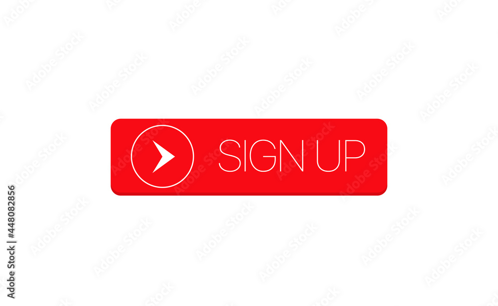 Sign up white button vector illustration for web Sign up white button vector illustration for web