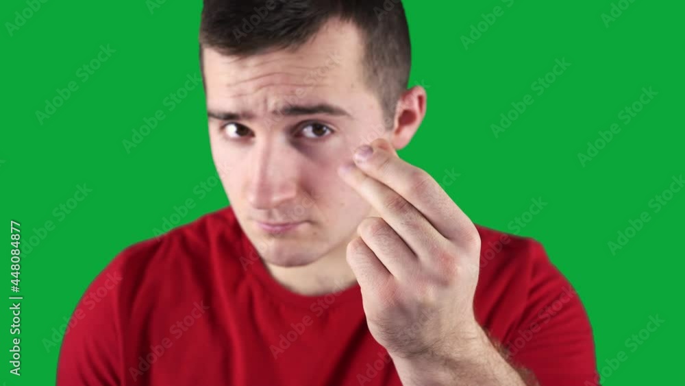 man demands money on green screen man demands money on green screen