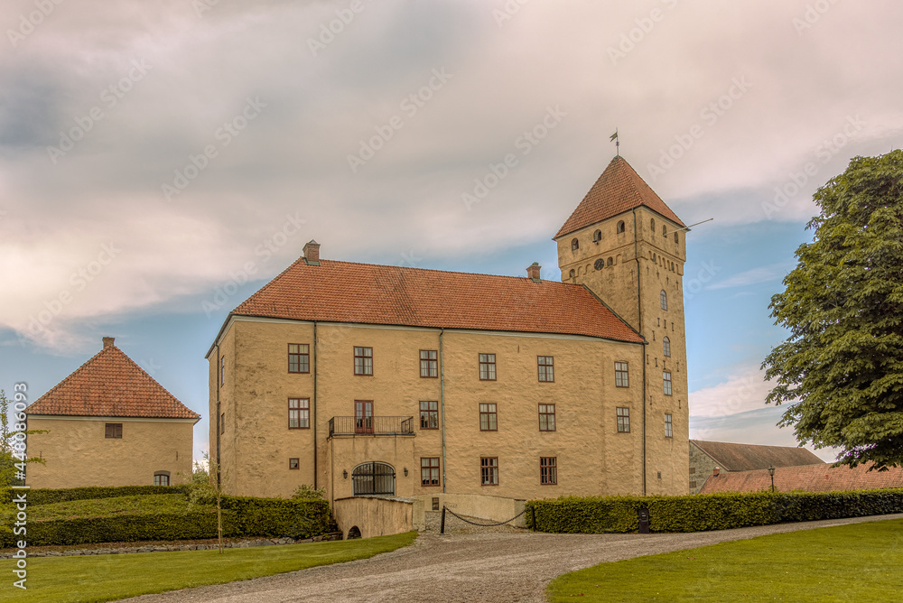 the yellow Tosterup castle in the swedish province of scania has a very high tower