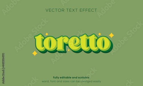 toretto vector text effect, font style simple retro.
