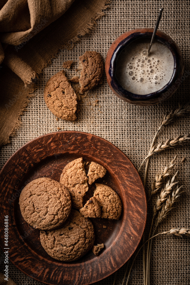 oatmeal cookies on the table, background. High quality photo oatmeal cookies on the table, background. High quality photo