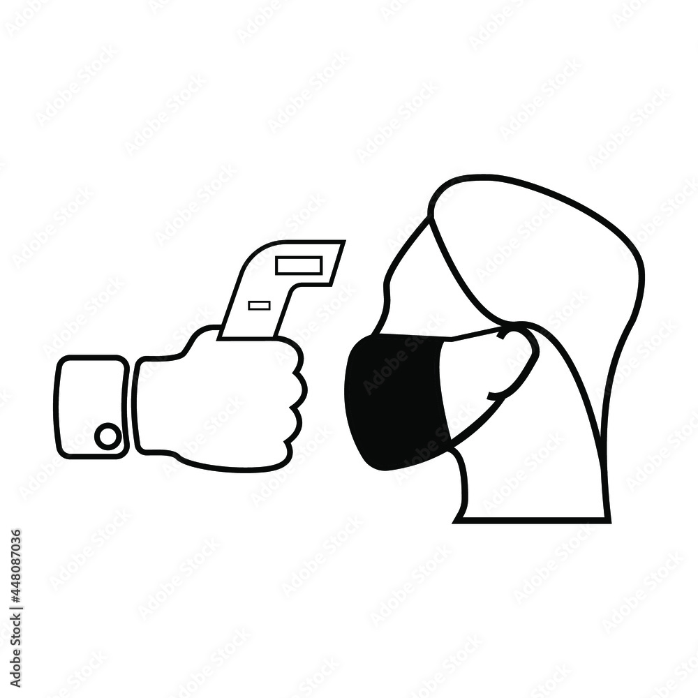Human body temperature measurements, black on white background, logo for design, vector illustration Human body temperature measurements, black on white background, logo for design, vector illustration