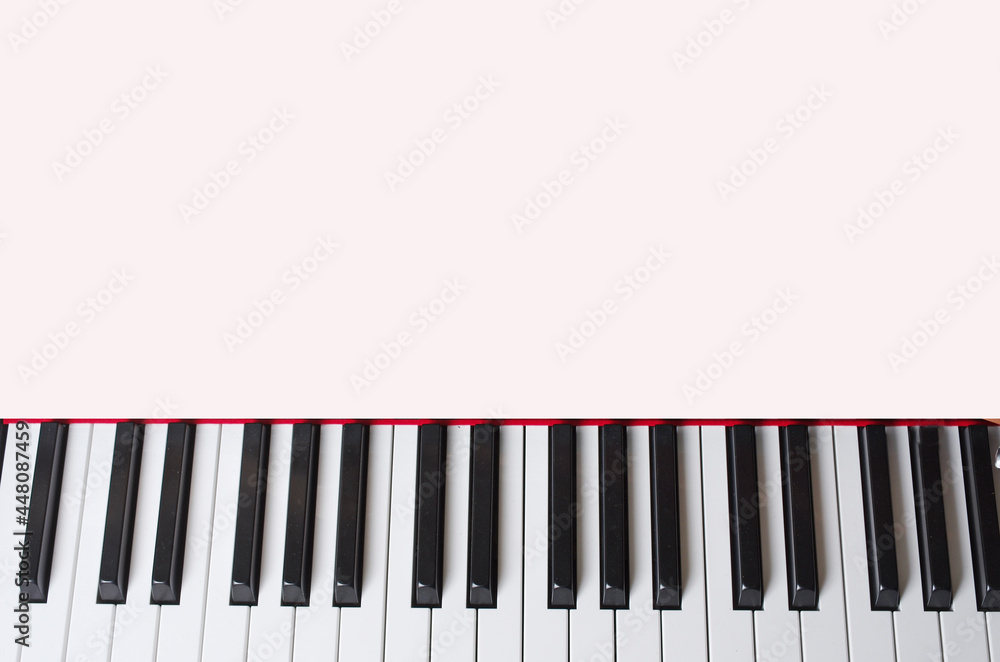 Synthesizer keys.Isolated on white background. Synthesizer keys.Isolated on white background.