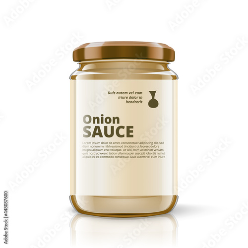 3D Glass Jar Of Onion Sauce With Label