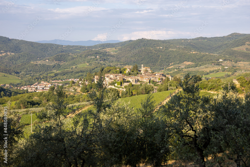 Ausblick der Landschaft in der Toscana