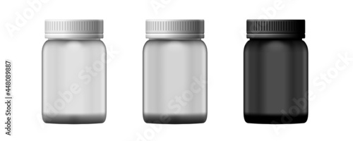 3D Plastic Jar With Lid For Protein Or Medical