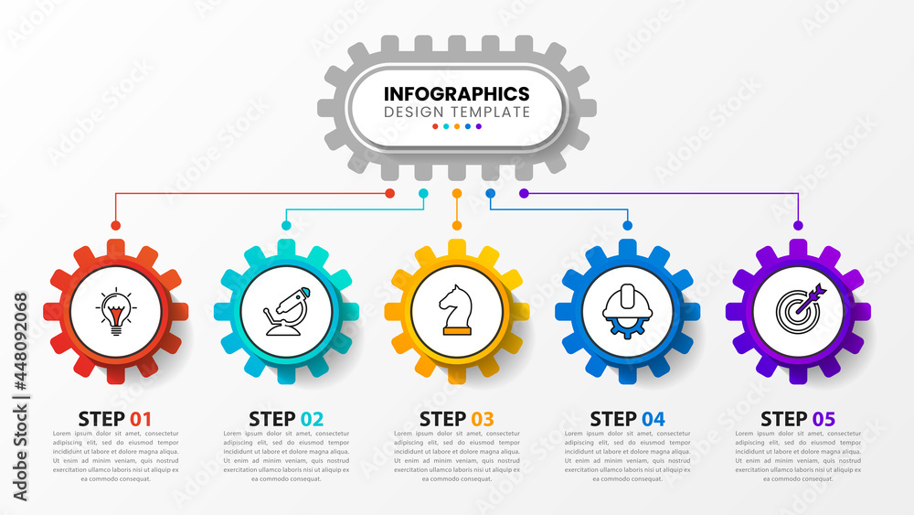 Infographic design template. Creative concept with 5 steps Infographic design template. Creative concept with 5 steps