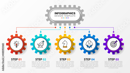 Infographic design template. Creative concept with 5 steps