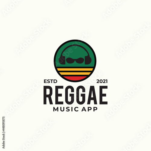 Reggae music logo design template