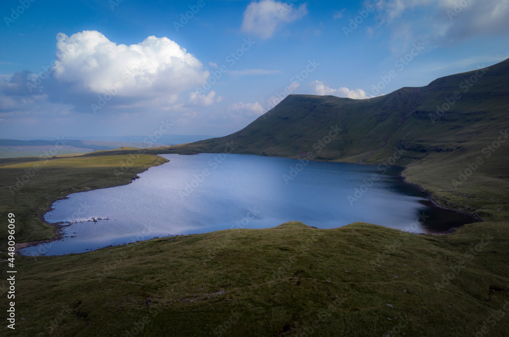 The lake at Llyn y fan fawr in the Brecon Beacons, South Wales, UK