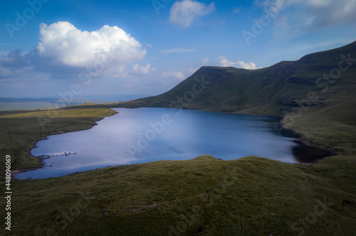 The lake at Llyn y fan fawr in the Brecon Beacons, South Wales, UK
