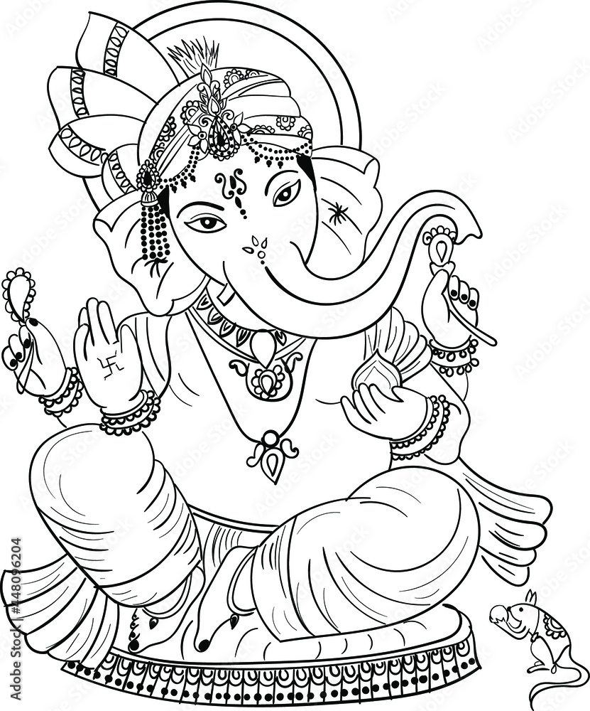 Shade Sheet Pencil Lord Ganesha Sketch, Size: A4