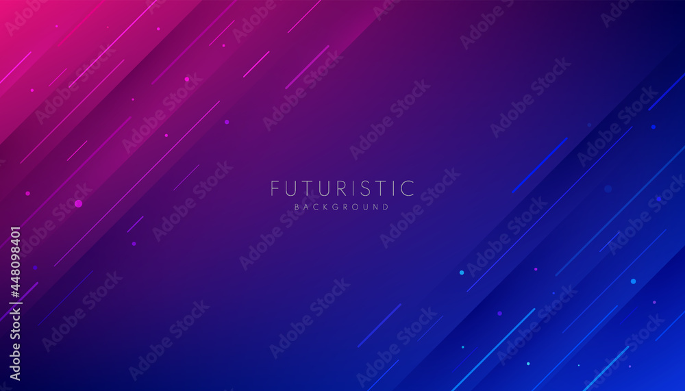 Abstract dark blue and pink purple gradient futuristic background with diagonal stripe lines and glowing dot. Modern and simple banner design. Can use for business presentation, poster, template. - obrazy, fototapety, plakaty 