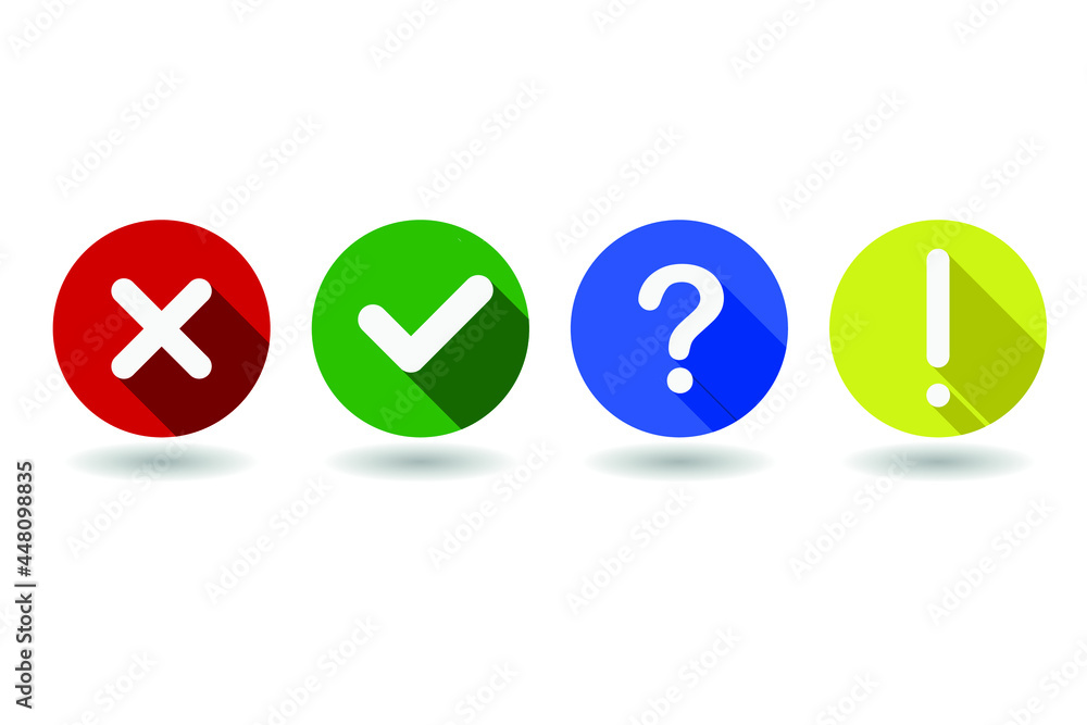 vector yes no question ! flat circle icons vector yes no question ! flat circle icons